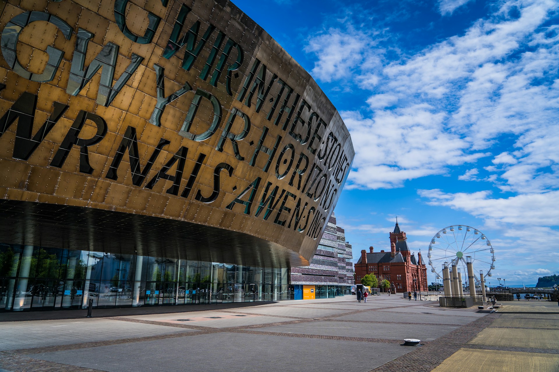 A photo of Cardiff Bay (with Wales Millennium Centre on the left).