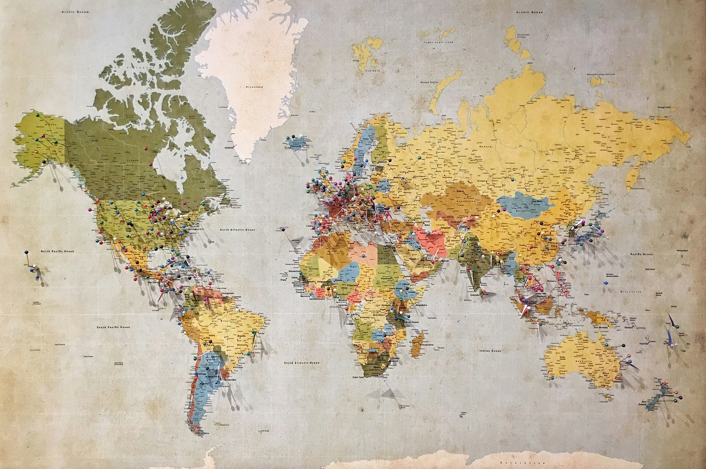 A map of the world.