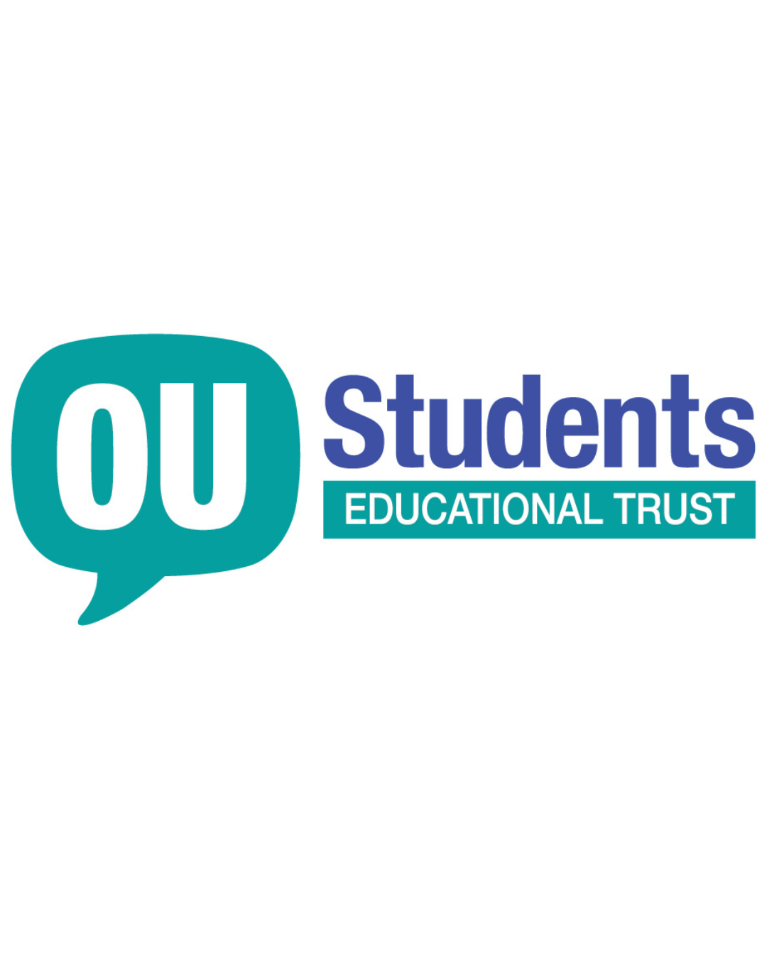 'OU' in white letters in a green speech bubble, with 'Students Educational Trust' next to it.